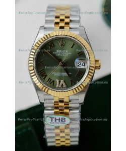 Rolex Datejust Cal.3235 Movement Super Clone Rose Gold 2 Tone 31MM Green Dial Watch 