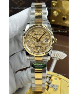 Rolex Datejust Super Clone Cal.3235 Brown Computer Dial 2 Tone Yellow Gold Casing Watch 36MM
