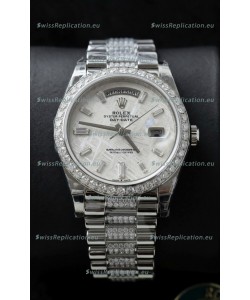 Rolex Day Date Presidential Stainless Steel Meteorite Dial Watch 40MM - 1:1 Mirror Quality