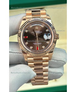 Rolex Day Date Presidential 18K Rose Gold Watch 40MM - Brown Dial 1:1 Mirror Quality