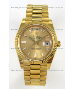 Rolex Day Date Super Clone Gold Dial 40MM 220 Grams Swiss Replica watch 