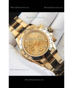 Rolex Daytona Japanese Movement Gold Casing Replica Watch in Gold Dial 