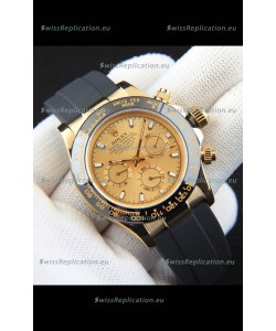 Rolex Daytona Japanese Movement Gold Casing Replica Watch in Gold Dial 