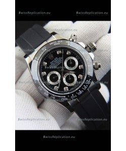 Rolex Daytona Japanese Movement Steel Casing Replica Watch in Black Dial