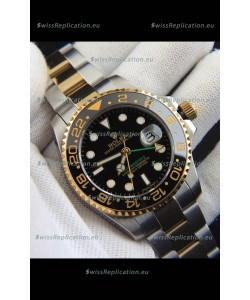 Rolex GMT Masters II Japanese Movement Replica Watch in Two Tone Black Dial