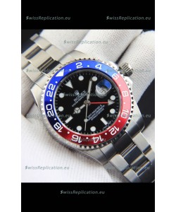 Rolex GMT Masters II Japanese Movement Replica Watch Steel Case Black Dial