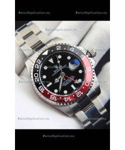 Rolex GMT Masters II Japanese Movement Replica Watch Steel Case Black Dial