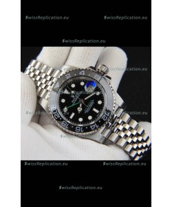 Rolex GMT Masters II Japanese Movement Replica Watch Steel Case Black Dial