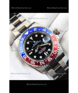 Rolex GMT Masters II Japanese Movement Replica Watch Steel Case Black Dial