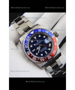 Rolex GMT Masters II Japanese Movement Replica Watch Steel Case Black Dial