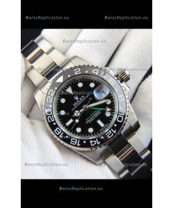 Rolex GMT Masters II Japanese Movement Replica Watch Steel Case Black Dial