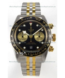 Tudor Super Clone Black Bay Chronograph Two Tone Watch in Black Dial