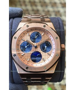 Audemars Piguet Royal Oak Perpetual Calendar Swiss Replica 904L Steel in Rose Gold Casing