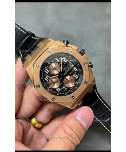 Audemars Piguet Royal Oak Offshore Black Dial Chronograph 1:1 Mirror Replica Watch - 904L Steel