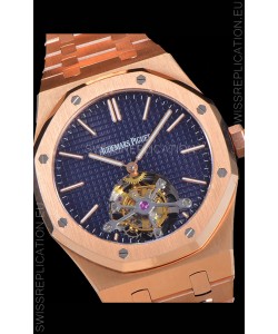 Audemars Piguet Royal Oak Tourbillon 41mm Blue Dial in 904L Steel Rose Gold Casing
