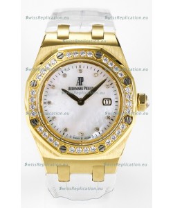 Audemars Piguet Royal Oak 33MM Rose Gold Quartz Rose Gold Pearl Dial Swiss Replica Watch
