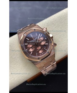 Audemars Piguet Royal Oak Super Clone - Rose Gold Casing Brown Dial in 41MM