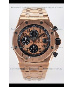 Audemars Piguet Royal Oak Offshore Rose Gold BRICK Dial 1:1 Super Clone Replica Watch - 904L Steel