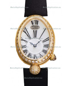 Breguet Reine De Naples Ladies Yellow Gold Black Fabric Swiss 1:1 Edition Replica Watch