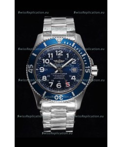 Breitling SuperOcean II 44mm 904L Steel Case 1:1 Mirror Replica Watch in Blue Dial 