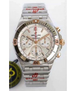 Breitling Chronomat B01 42 Edition Swiss 904L Steel Rose Gold Details with Steel Dial 1:1 Mirror Replica Watch