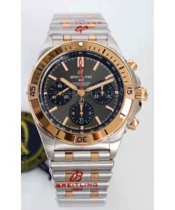 Breitling Chronomat B01 42 Edition Swiss 904L Steel 2 Tone Rose Gold with Grey Dial 1:1 Mirror Replica Watch