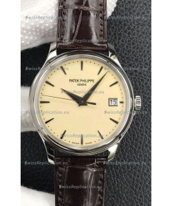 Patek Philippe Calatrava 5227G-001 Pale Yellow Dial 1:1 Mirror Swiss Replica Steel Casing