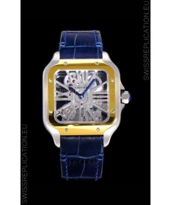 Cartier Santos DUMONT Skeleton Watch in Two Tone Bezel Swiss Replica Watch