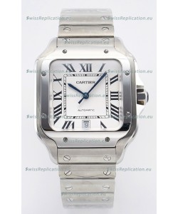 Cartier Santos De Cartier 904L Steel White Dial Super Clone Replica 40MM Watch 