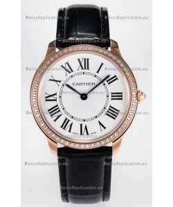 Ronde Louis Cartier Super Clone 36MM Rose Gold Watch in Swiss Quartz Movement