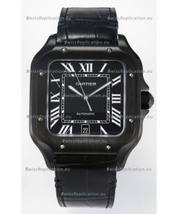 Cartier Santos De Cartier DLC Coating on Steel Black Dial Super Clone Replica 40MM Watch 