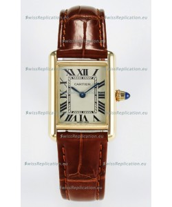 Tank Must Cartier Super Clone Edition 29MM Watch in Yellow Gold Casing 