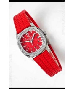 Patek Philippe Aquanaut LUCE 5072A-001 Quartz Swiss Replica Watch in Red Dial - 35MM
