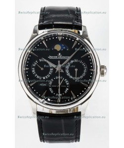 Jaeger LeCoultre Super Clone Master Ultra-Thin Perpetual Calendar Black Dial Watch