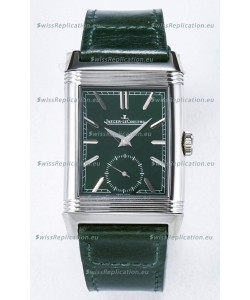 Jaeger-LeCoultre Reverso Super Clone DuoFace Green/White Steel Replica Watch 