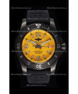 Breitling Superocean Automatic 46 Black Steel - Yellow Dial in DLC Coated Casing 