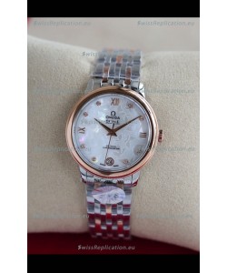 Omega De Ville Edition Swiss Automatic Watch in Two Tone Rose Gold White Dial 