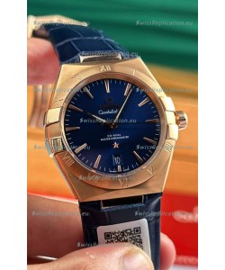 Omega Co-Axial Constellation 39MM Rose Gold Bue Dial 1:1 Mirror Replica Watch
