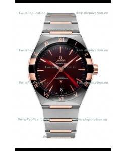 Omega Co-Axial Constellation Two Tone Black Burgundy Dial 1:1 Mirror Replica 41MM