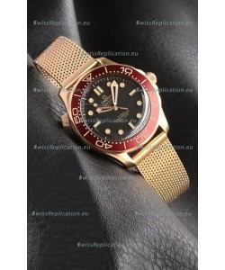 Omega Seamaster Super Clone 300M Diver Rose Gold Black Dial Edition Watch 