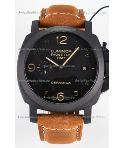 Panerai Super Clone Luminor Marina 42MM PAM441 GMT Ceramica Case Swiss Replica Watch