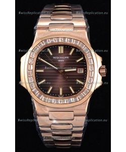 Patek Philippe Nautilus 5711/1R 1:1 Mirror Watch Baguette Diamonds Bezel