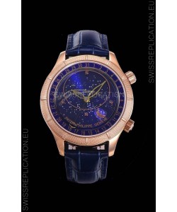 Patek Philippe 6102R Grand Compilations Handwind Swiss Replica Watch - Rugged Bezel Blue Dial