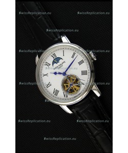 Patek Philippe Japanese MoonPhase Tourbillon Replica Watch White Dial