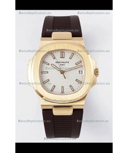 Patek Philippe Nautilus 5711/1R-001 1:1 Mirror Replica in 904L Steel Rose Gold White Dial