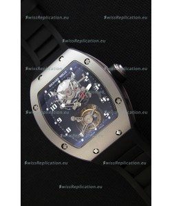 Richard Mille RM001 Evolution Tourbillon Swiss Replica Watch with Bead Blasted Satin Matte Case
