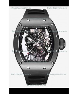 Richard Mille RM055 Black Ceramic Casing 1:1 Mirror Replica Watch in Black Strap