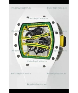 Richard Mille Super Clone RM61-01 White Ceramic Casing Strap Swiss Replica Watch