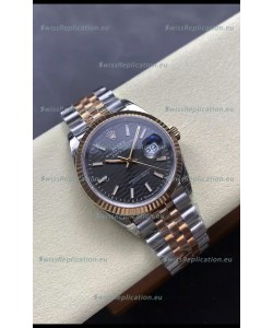 Rolex Super Clone Datejust ETA 3235 Movement 36MM Two Tone Yellow Gold Grey Fluted Dial Watch