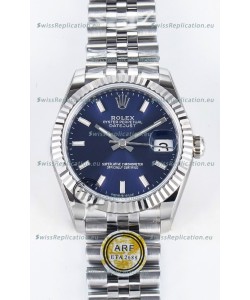 Rolex Super Clone Datejust ETA 2688 Movement 31MM Stainless Steel Blue Dial Watch 
